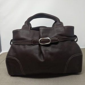 KENNETH COLE CHOCOLATE BROWN LEATHER SATCHEL